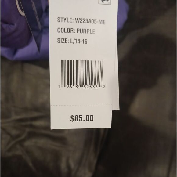 Weather Tamer Girls Purple Coat with Faux Fur Trim & Matching Headband - Picture 7 of 8